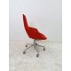 tweedehands - gebruikt - refurbished Arper Aston 1927 Office Chair, Red Fabric and Chrome Armchair