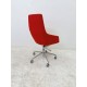 tweedehands - gebruikt - refurbished Arper Aston 1927 Office Chair, Red Fabric and Chrome Armchair