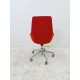 tweedehands - gebruikt - refurbished Arper Aston 1927 Office Chair, Red Fabric and Chrome Armchair
