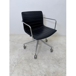 Arper Catifa 53 design bureaustoel swivel zwart leer