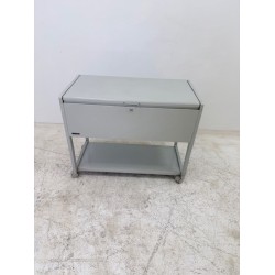 Atlanta mobile filing cabinet for hanging files, gray metal