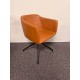 tweedehands - gebruikt - refurbished Bent Hansen Since chair swivel base black Zenso leather cognac with armrests Swivel chairs