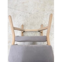 Billiani Croissant armchair and sofa set, light gray beech