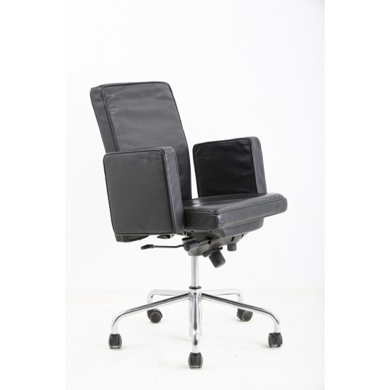 tweedehands - gebruikt - refurbished Bulo Pub en Club bureaustoel zwart leer Thuiswerk bureaustoel