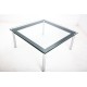 tweedehands - gebruikt - refurbished Cassina Le Corbusier LC-10 Salontafel 70x70cm Bijzettafel
