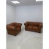Chesterfield set 2-zits bank en fauteuil cognac kunstleer design