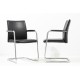 tweedehands - gebruikt - refurbished Haworth Comforto 5588S Sledestoel Zwart Leer Stapelbare stoelen