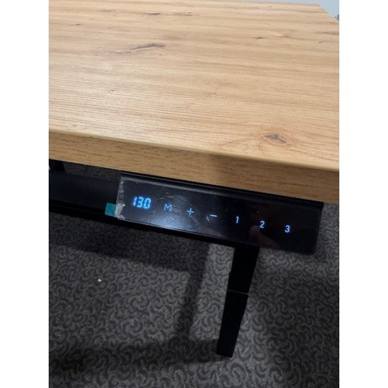 tweedehands gebruikt refurbished showroom desks Dencon Sega electric sit-stand desk oak desk black frame showroom model tweedehands - gebruikt - refurbished Dencon Sega electric sit-stand desk oak desk black frame showroom model showroom desks