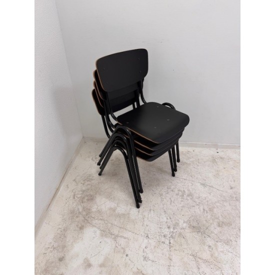 tweedehands gebruikt refurbished Kantinestoelen Eromes Marko 401 schoolstoel zwart stapelbaar tweedehands - gebruikt - refurbished Eromes Marko 401 schoolstoel zwart stapelbaar Kantinestoelen