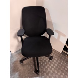 Giroflex 353 office chair black mesh back black fabric NPR armrests