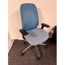 Giroflex 40 4049 bureaustoel gepolijst blauw stof blauw net
