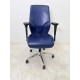 tweedehands - gebruikt - refurbished Giroflex 64-9278 manager bureaustoel donkerblauw leer 4D NPR armleuningen Design bureaustoel