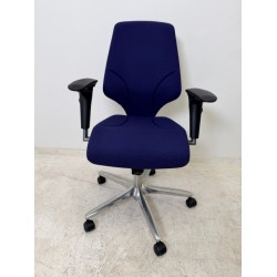 Giroflex 64-3578 bureaustoel blauw stof 4D armleuningen gepolijst voetenkruis