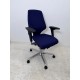tweedehands - gebruikt - refurbished Giroflex 64-3578 bureaustoel blauw stof 4D armleuningen gepolijst voetenkruis NPR1813 bureaustoelen