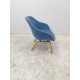 tweedehands - gebruikt - refurbished Hay AAL83 Armchair, Blue Fabric, Oak Base Bucket seat chairs