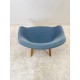 tweedehands - gebruikt - refurbished Hay AAL83 Armchair, Blue Fabric, Oak Base Bucket seat chairs
