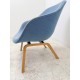 tweedehands - gebruikt - refurbished Hay AAL83 Armchair, Blue Fabric, Oak Base Bucket seat chairs