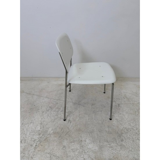 tweedehands - gebruikt - refurbished HAY Soft Edge 45 stoel wit zeer goede staat - stapelbaar Kantinestoelen