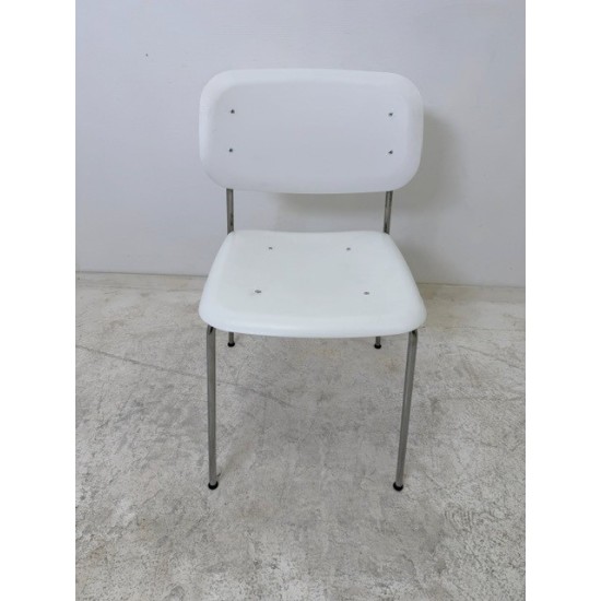 tweedehands - gebruikt - refurbished HAY Soft Edge 45 stoel wit zeer goede staat - stapelbaar Kantinestoelen