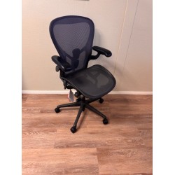 Herman Miller Aeron C Classic refurbished carbon full options posturefit polished foot cross