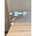 Humanscale M8 design monitorarm met crossbar voor 2 monitoren wit gepolijst bolt trough bladbevestiging