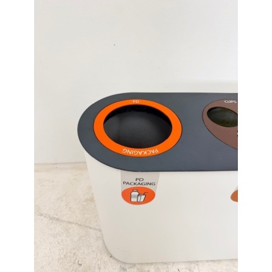 tweedehands - gebruikt - refurbished Lune Split afvalbak met scheidingsunit Prullenbak