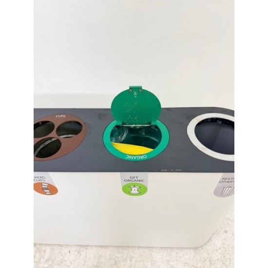 tweedehands - gebruikt - refurbished Lune Split afvalbak met scheidingsunit Prullenbak