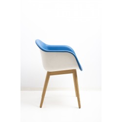 Muuto Fiber Armchair Blue Leather