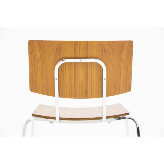 tweedehands - gebruikt - refurbished Vintage Design Schoolchair Wood Chairs 4 legs