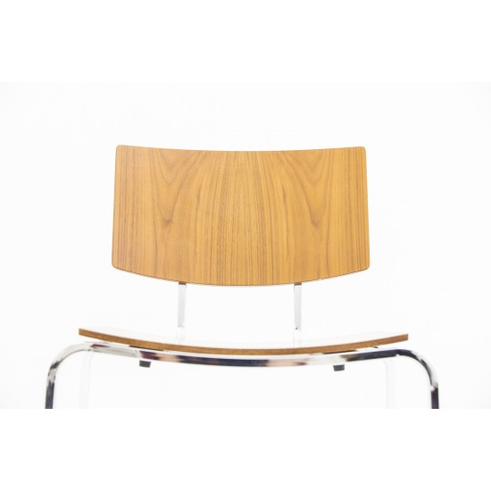 tweedehands - gebruikt - refurbished Vintage Design Schoolchair Wood Chairs 4 legs