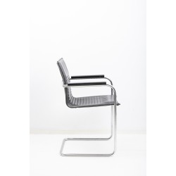 Art Collection Leather Antracite Cantilever Chair