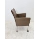 tweedehands - gebruikt - refurbished Leather armchair on wheels for hard floors, delivery color Chairs 4 legs
