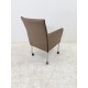 tweedehands - gebruikt - refurbished Leather armchair on wheels for hard floors, delivery color Chairs 4 legs