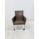 tweedehands - gebruikt - refurbished Leather armchair on wheels for hard floors, delivery color Chairs 4 legs