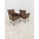 tweedehands - gebruikt - refurbished Leather armchair on wheels for hard floors, delivery color Chairs 4 legs