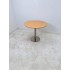 Round table with stainless steel column base and beech top, 90 cm