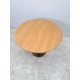 tweedehands - gebruikt - refurbished Round table with stainless steel column base and beech top, 90 cm Design table