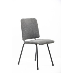 School Chair 4-Leg Black Upholstered