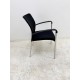 tweedehands - gebruikt - refurbished Stapelbare 4-poot bezoekersstoel met armleuningen zwart 4-poot stoelen