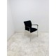 tweedehands - gebruikt - refurbished Stapelbare 4-poot bezoekersstoel met armleuningen zwart 4-poot stoelen