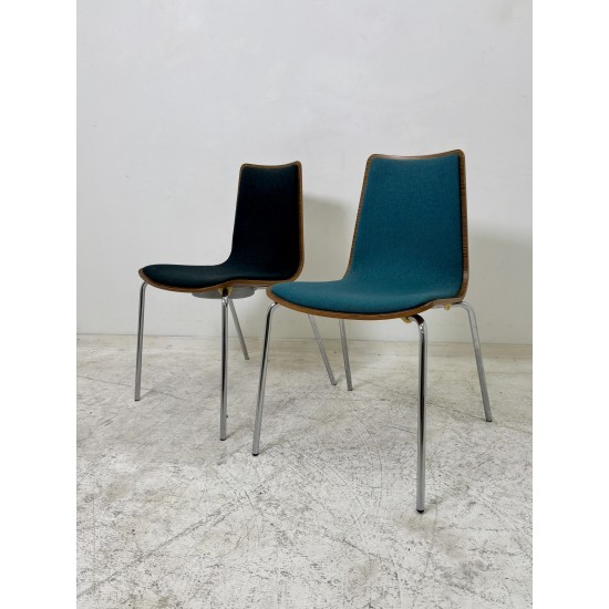 tweedehands - gebruikt - refurbished Upholstered chair with wooden shell - stackable, various colors Chairs 4 legs