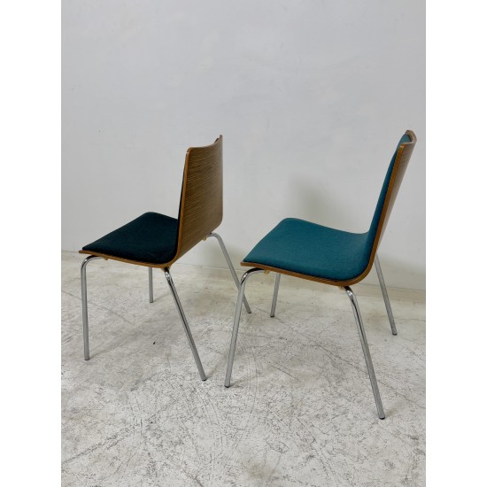 tweedehands - gebruikt - refurbished Upholstered chair with wooden shell - stackable, various colors Chairs 4 legs