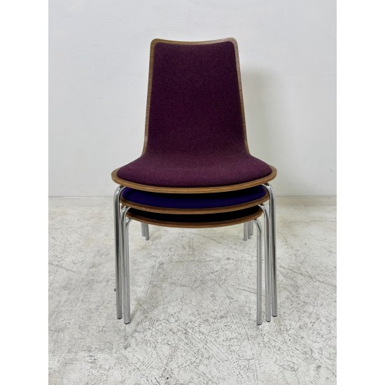 tweedehands - gebruikt - refurbished Upholstered chair with wooden shell - stackable, various colors Chairs 4 legs