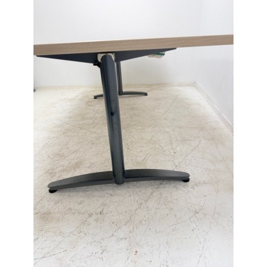 tweedehands - gebruikt - refurbished Palmberg Palmega vergadertafel antraciet acacia 255x110 Eetkamertafel