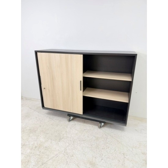tweedehands - gebruikt - refurbished Palmberg Prisma 2 sliding door cabinet, 120 cm, anthracite, in good condition Sliding door cabinet