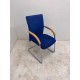 tweedehands - gebruikt - refurbished Ronal Eron SA0092F sledestoel chroom blauw stof Vergaderstoelen