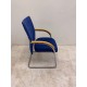 tweedehands - gebruikt - refurbished Ronal Eron SA0092F sledestoel chroom blauw stof Vergaderstoelen