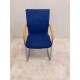 tweedehands - gebruikt - refurbished Ronal Eron SA0092F sledestoel chroom blauw stof Vergaderstoelen