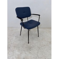 Satelliet Gerlin SC stoel schoolstoel eetkamerstoel met armleuningen blauw