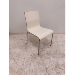 Van der Sluis Noa 4-leg chair, gray and white stackable (Casala)
